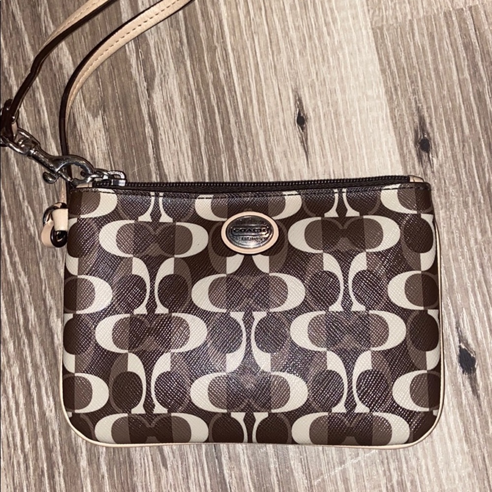 Leather Coach Wristlet